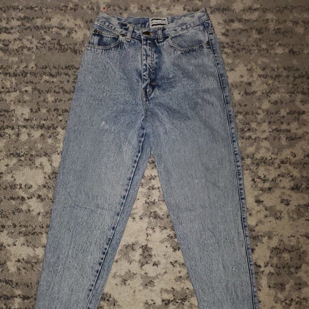 80s VINTAGE Memphis High Waist Acid Washed Size 9 EUC